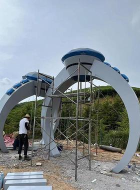 不锈钢戒指雕塑漆面无缝焊接公园改造全程无忧安装服务