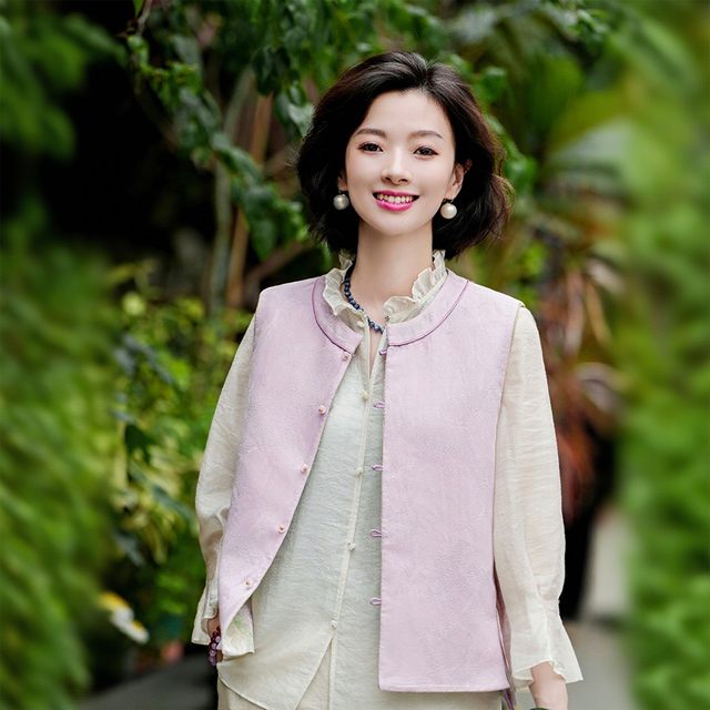 Xizi/Lotus Vest Intangible Song Brocade Luosang Silk Reversible New Style Chinese Vest/MJBH1237