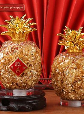 水晶金箔吉祥袋凤梨饰品家居装饰招财财运旺吉祥饰品