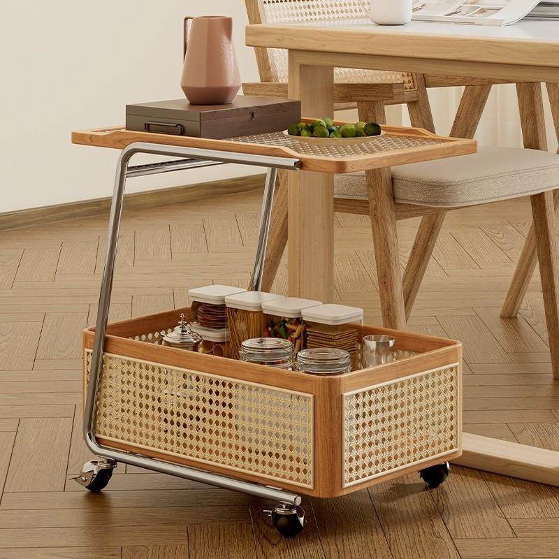 实木边几可移动收纳小推车客厅沙发储物置物架带轮现代简约小茶几,淘宝优惠券,粉丝福利购,淘宝优惠卷