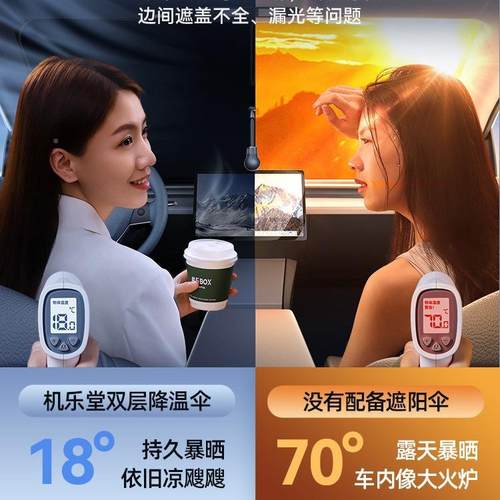 机乐堂层汽车遮阳窗前挡防晒隔热遮阳罩遮阳阳伞车车双罩遮帘无品 - 图2