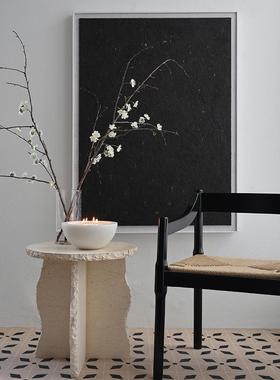 莉莉白蜡烛碗果盘天然大理石大号装饰品摆件客厅小众高级生日礼物