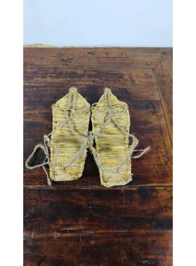 怀旧老物件老旧蓑衣斗笠帽手工草鞋农家乐挂件民俗馆展览摆件道具