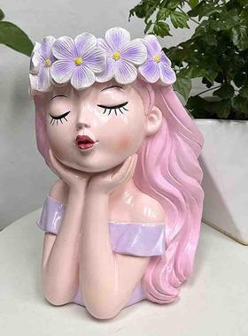 【纯手工制作】仙女花器创意多肉中号花盆小清新花瓶摆件客厅干花