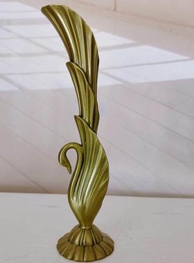 欧式艺术摆件创意家居装饰品客厅电视柜工艺品插干花孔雀羽毛花瓶