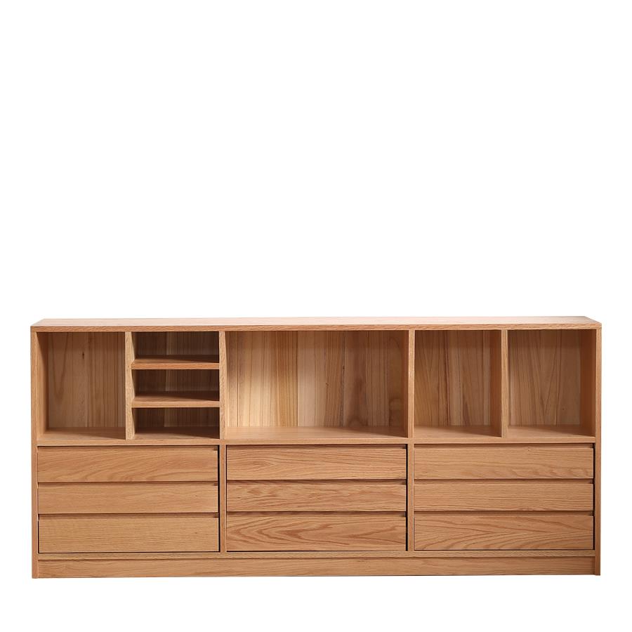 厂家直销实木书柜置物储物柜橡木自由组合矮柜落地书架家用餐边柜 - 图3