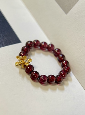 天然水晶戒指女海蓝宝碧玺串珠