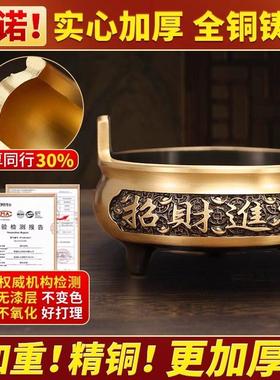 铜香炉供奉套装上香炉家用室内财神观音佛具用品烛台圣水杯果盘