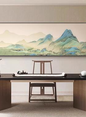 2025新千里江山客厅装饰画挂画沙发背景画适合大型白墙壁画