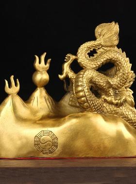 铜避火龙摆件 铜龙摆件 铜双龙避火龙 厨房西北方摆放