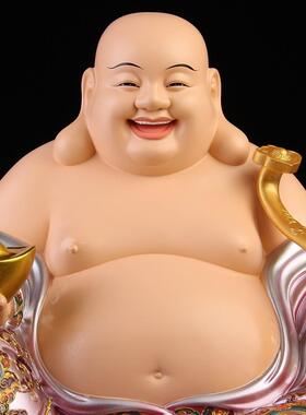 笑佛像大肚开心弥勒佛菩萨树脂彷铜像佛像居家用招财办公室摆件