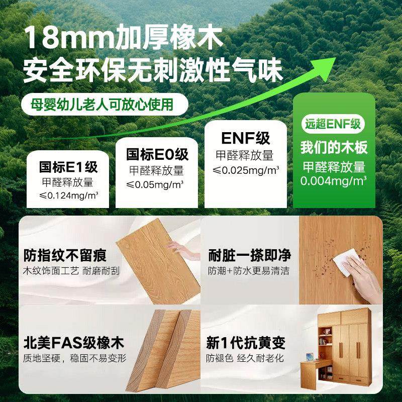 儿童衣柜连书桌一体转角组合带电脑桌家用卧室小户型定制实木衣柜,淘宝优惠券,粉丝福利购,淘宝优惠卷