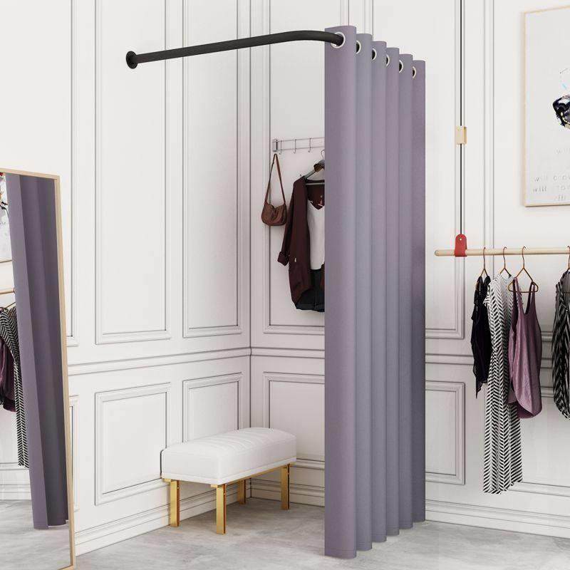 L型简易试衣间门帘 临时活动变携更衣室轨道服装店铁艺试衣杆架子,淘宝优惠券,粉丝福利购,淘宝优惠卷