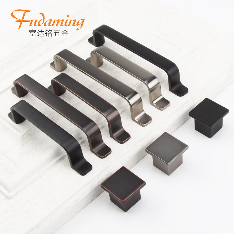 富达铭橱柜拉手美式衣柜门把手黑色抽屉拉手方形拉手欧式简约拉手,淘宝优惠券,粉丝福利购,淘宝优惠卷