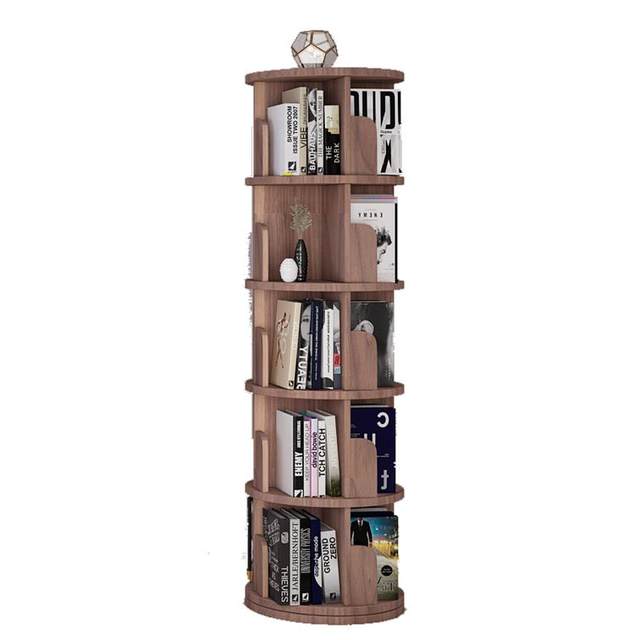 Rotating bookshelf 360 degree bookcase floor-standing storage rack Picture book storage rack Student home space-saving multi-layer bookcase