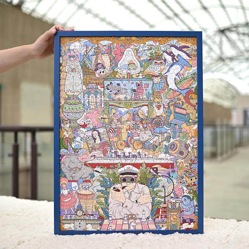 专业实木铝合金拼图相框5070简约现代装裱框1000片蓝色画框可定制,淘宝优惠券,粉丝福利购,淘宝优惠卷