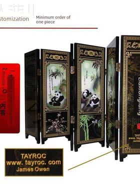 彷古小屏风 六扇红楼梦金陵十二钗 中国风特色漆画摆件工艺品摆件