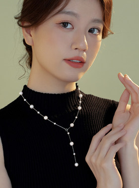 法式秋冬毛衣链满天星珍珠项链女款2026新款施家毛衣配饰颈链饰品