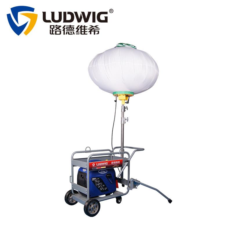 小推车手动升降不锈钢灯杆100WLED月球灯照明灯车球形灯 - 图1