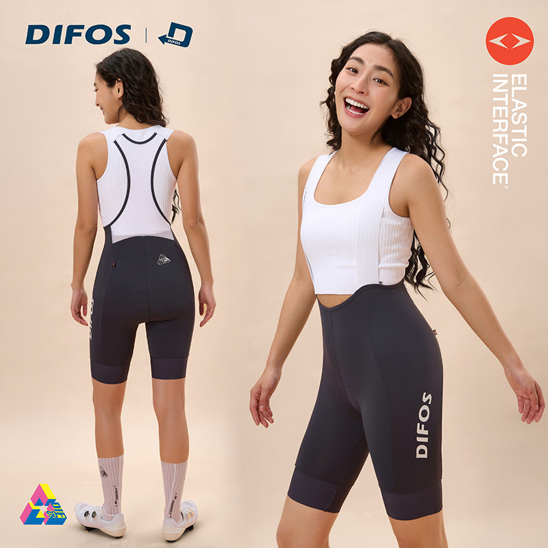DIFOS春夏骑行裤女款公路自行车透气双箭头坐垫背带骑行短裤墨桑,淘宝优惠券,粉丝福利购,淘宝优惠卷