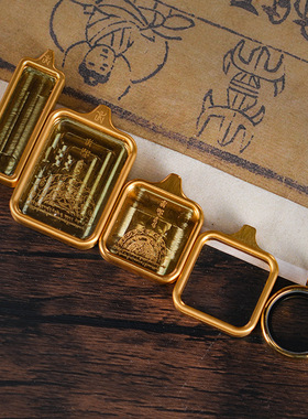 高档钛钢电镀嘎乌盒唐卡藏式手绘画佛像外壳吊坠保护壳噶乌盒空盒