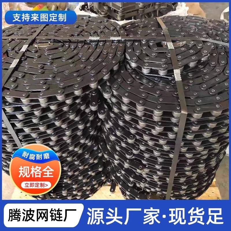 304不锈钢链条12A直板输送链条非标制作双节距板式传动滚子链条 - 图1