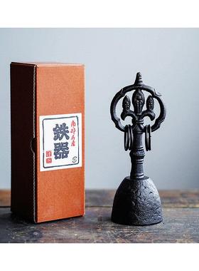 佛铃锡杖 进口手摇铃 日本南部铁器家居佛学摆件铸铁桌铃醒神铃铛