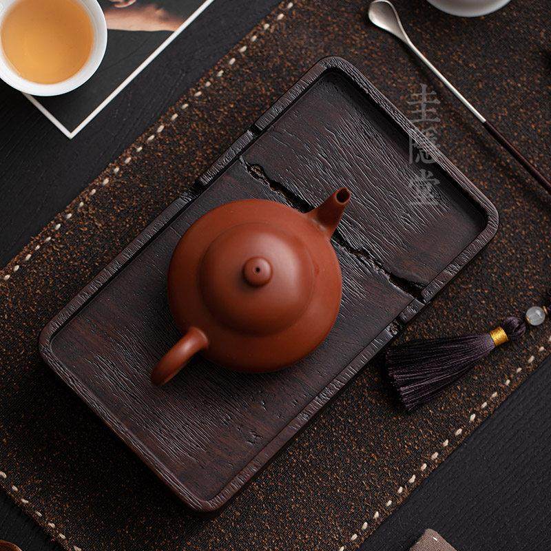 圭隐堂手工黑檀木实木壶承茶盘家用复古侘寂干泡台茶壶茶托盘茶台,淘宝优惠券,粉丝福利购,淘宝优惠卷