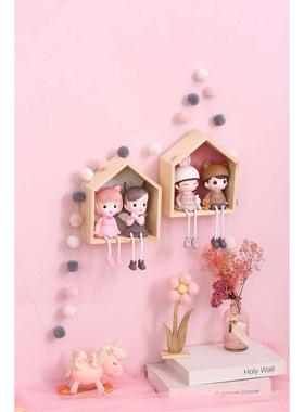 小吊脚娃娃摆件少女心小物件可爱桌面ins房间布置墙面卧室装饰物