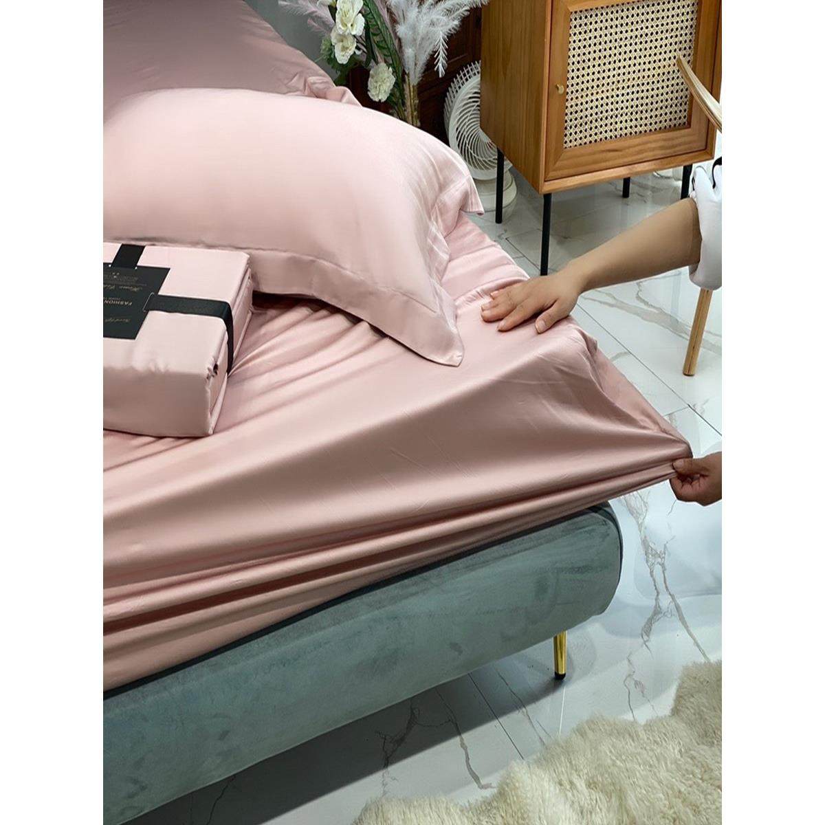 可定制凉感100支兰精天丝床笠单件 夏季丝滑裸睡纯色冰丝床罩被套,淘宝优惠券,粉丝福利购,淘宝优惠卷