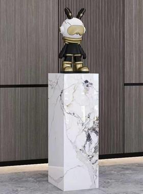 岩板花架摆台立柱雕塑台展台装饰轻奢石墩雕塑艺术大理石摆件底座