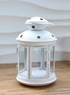 蜡烛吊灯罩 蜡烛台摆件欧式香烛灯白色 DIY灯笼烛台