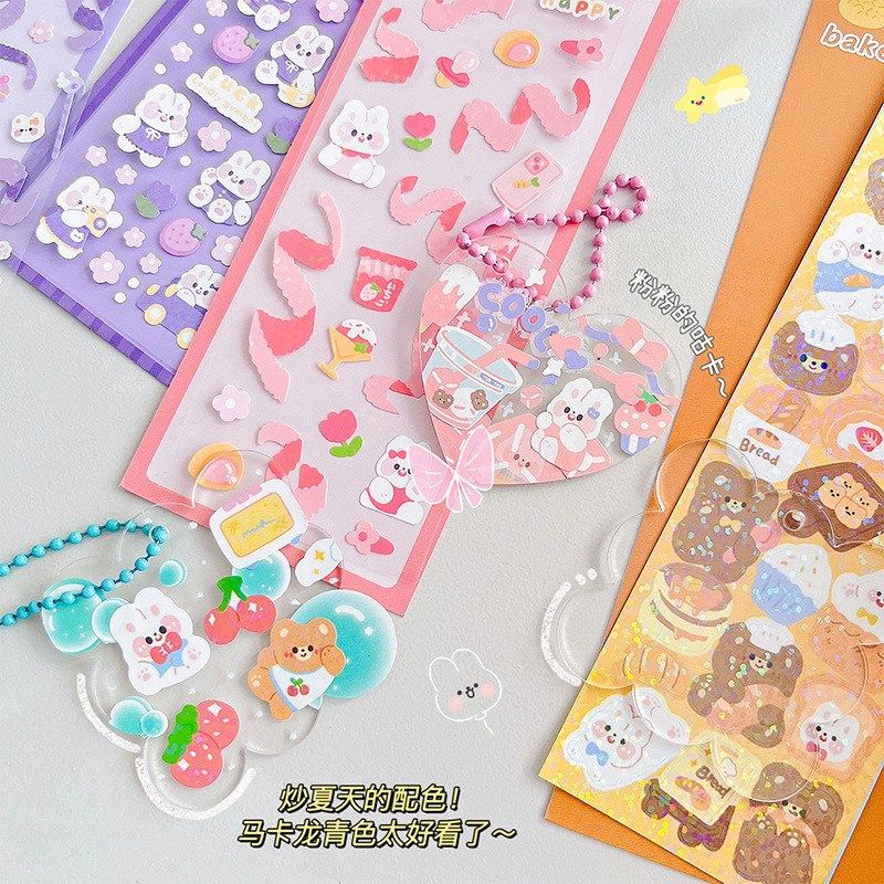 咕卡盘套装手账素材贴纸咕咔盘亚克力卡套工具小圆盘可爱闪粉全套,淘宝优惠券,粉丝福利购,淘宝优惠卷