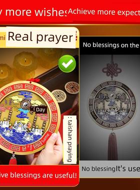 山海镇挂件纯黄铜九宫八卦镜凸面镜室外门室内家入口门客厅装饰