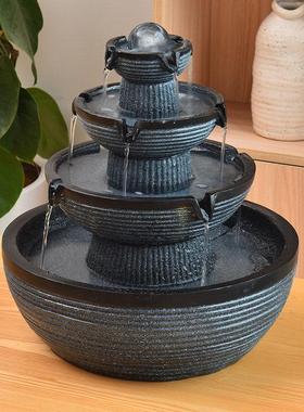 流水摆件循环喷泉招财风水球现代轻奢简约办公桌加湿器开 业送礼