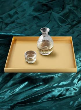 金属方形黄铜盘子圆形金色摆件家用托盘茶几首饰钥匙玄关收纳定制
