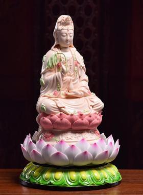 戴玉堂莲花座台观音菩萨佛像底座加高陶瓷摆饰神像托 托台供佛坐