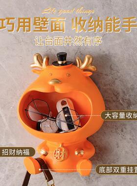 招财猫进门口入户壁挂口罩钥匙收纳摆件玄关装饰品创意免打孔挂钩