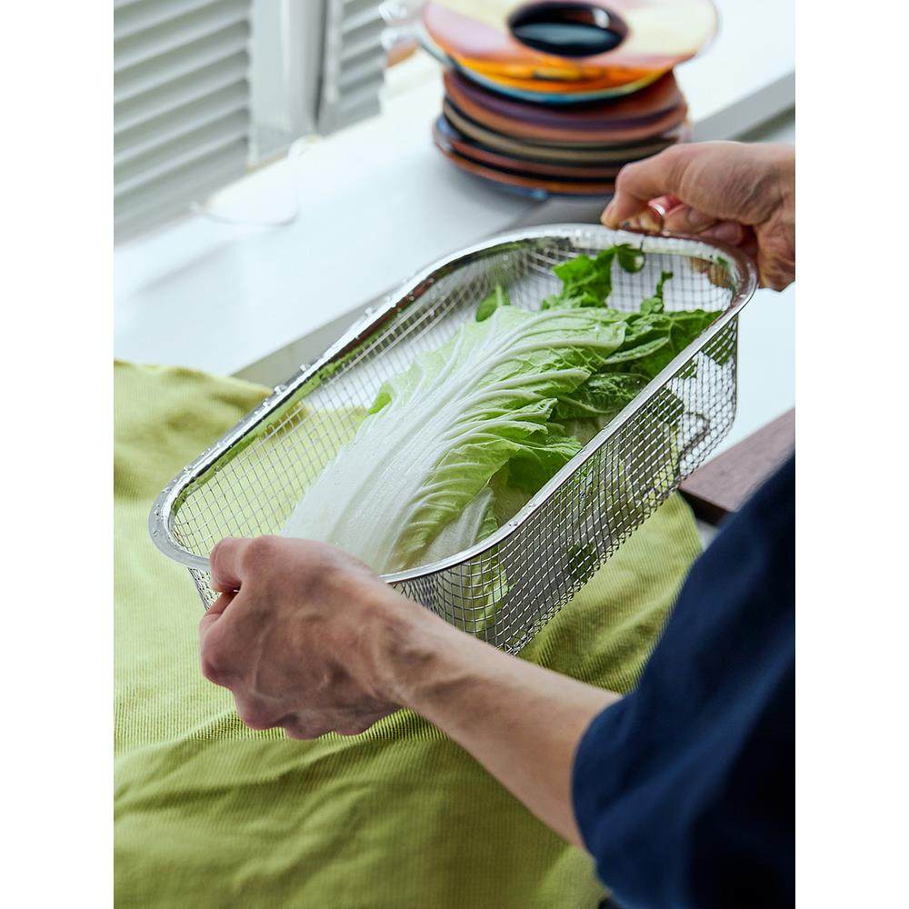 霜山304不锈钢蔬果沥水篮长方形可叠加洗菜网篮厨房餐具汲水篮,淘宝优惠券,粉丝福利购,淘宝优惠卷