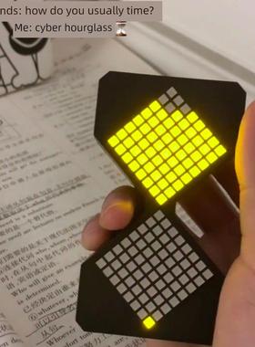 网络沙漏像素风格的数字计时器创意重力传感器沙钟桌面减压装饰的