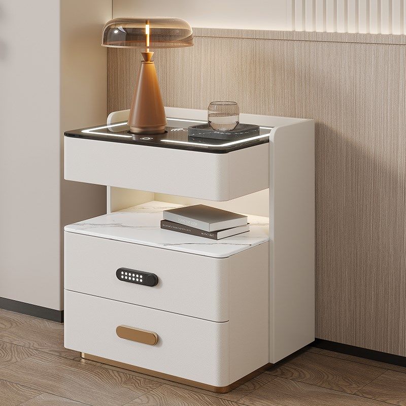 意式轻奢高级感智能床头柜多功能家用卧室岩板储物柜烤漆实木边柜,淘宝优惠券,粉丝福利购,淘宝优惠卷