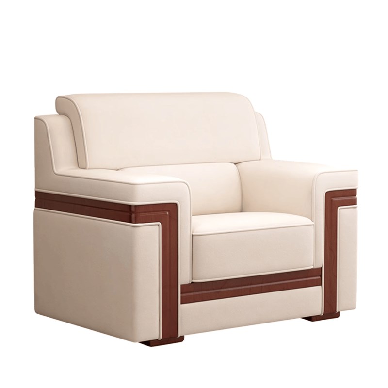 商务会议沙发单人布艺领导贵宾室接待洽谈室中式展会办公桌椅组合 - 图3