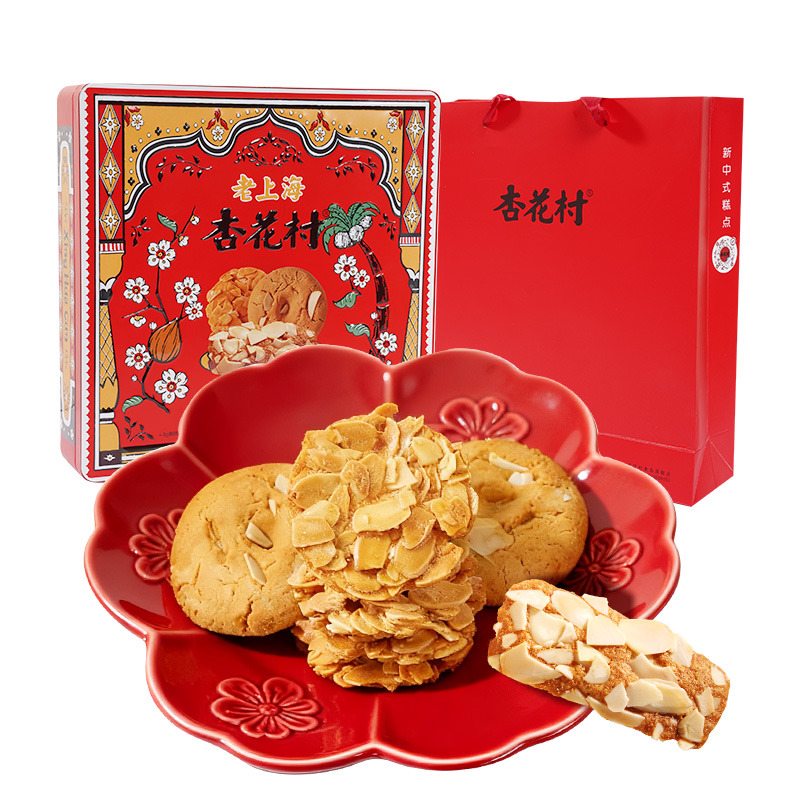 杏花村扁桃仁酥薄脆片巴旦木果仁薄烧坚果老上海特产零食糕点礼盒 - 图3