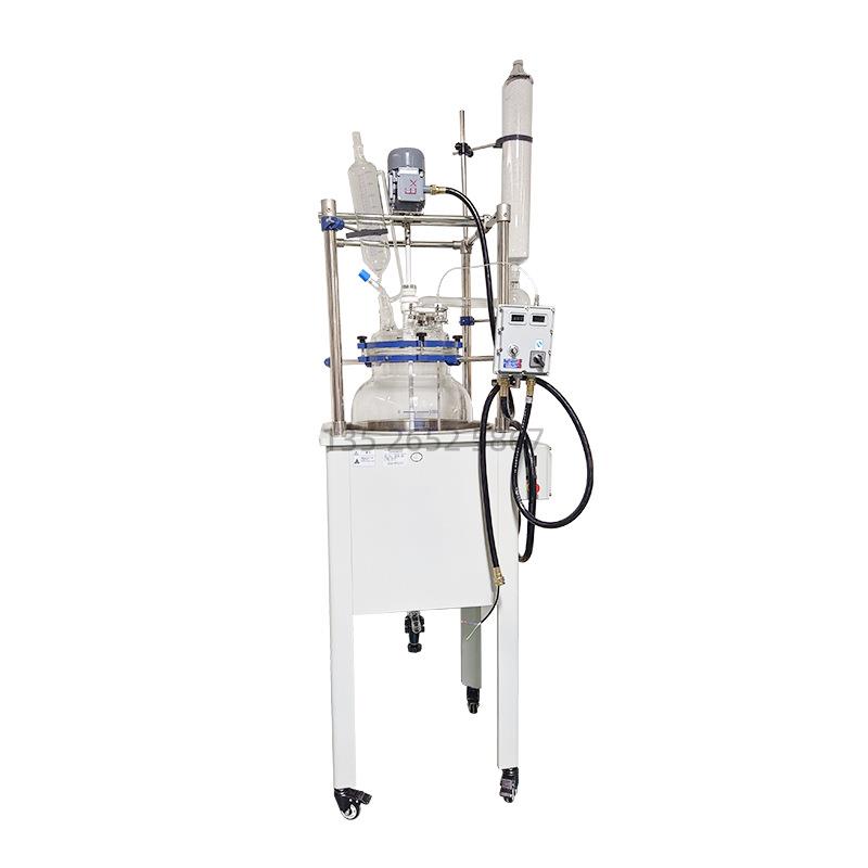 100L单层玻璃反应釜实验室电加热多功能玻璃反应釜水油两用反应釜 - 图3