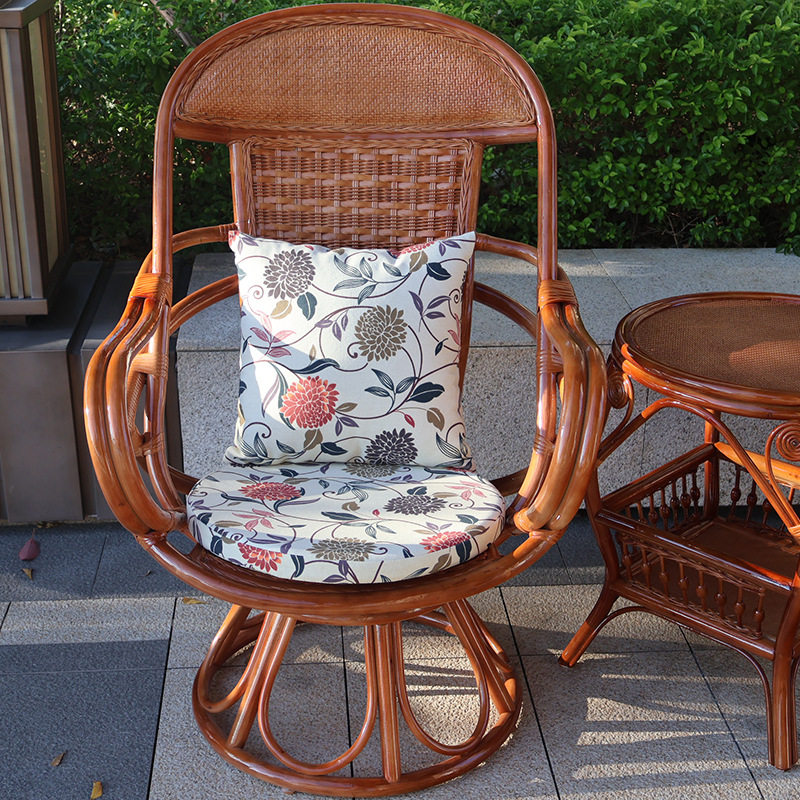 真藤藤椅阳台休闲三件套桌椅高背带枕护腰转椅家用茶几三件套藤椅,淘宝优惠券,粉丝福利购,淘宝优惠卷