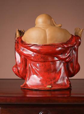 石湾陶瓷公仔工艺精品家居电视酒柜门客厅饰品招财弥勒笑佛像摆件