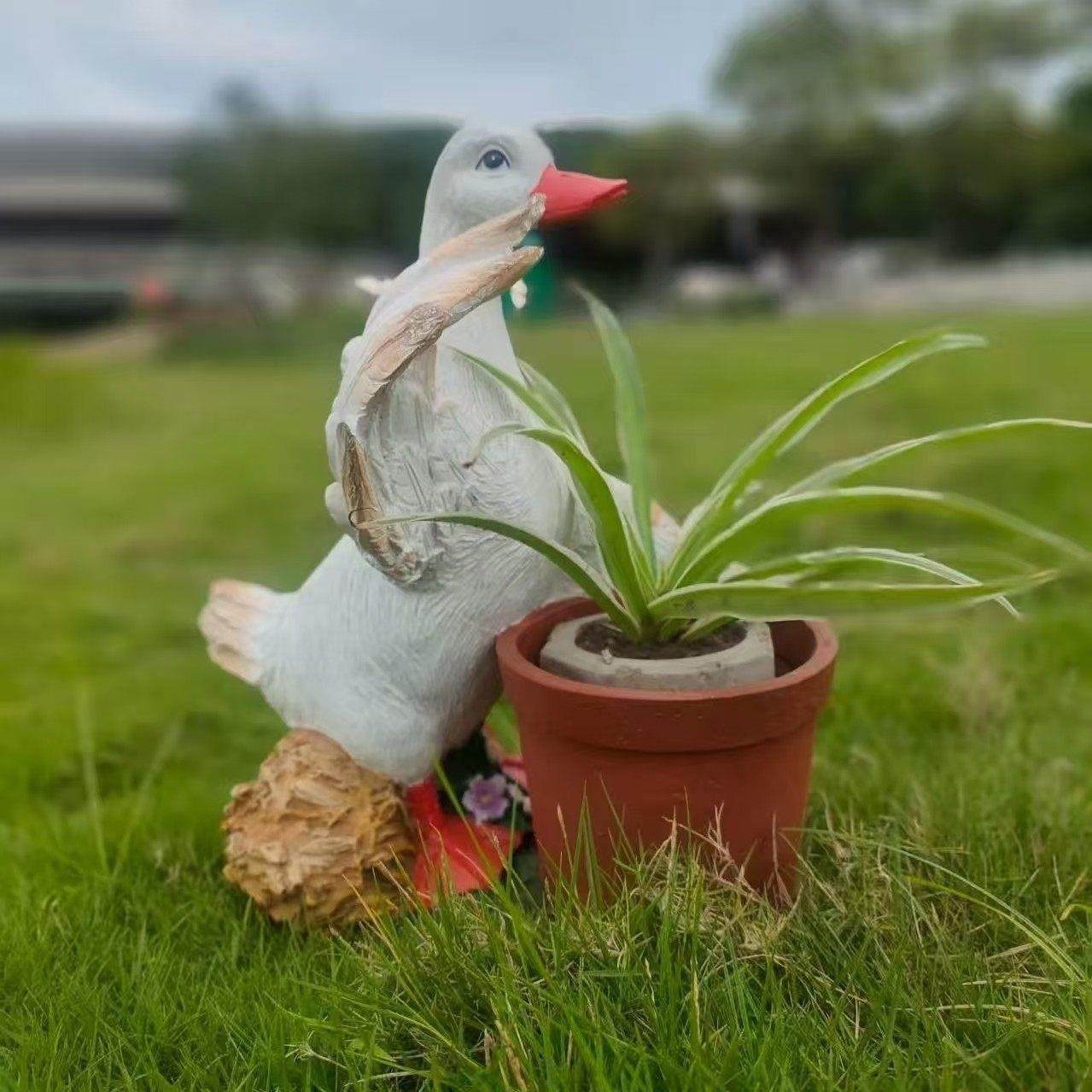 新款户外花园庭院阳台卡通鸭子花盆摆件幼儿园公园造景装饰品,淘宝优惠券,粉丝福利购,淘宝优惠卷