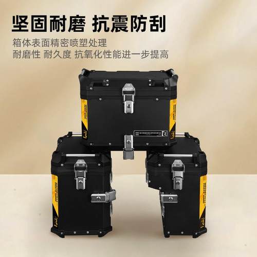 适用隆鑫无极DS525X三箱摩托车铝合金尾箱大师兄三箱改装边箱架 - 图1