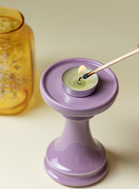 蜡烛块状玻璃烛台陶瓷氛围灯