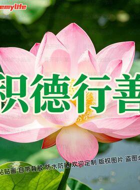 积德行善行善积德贴纸自有福报自